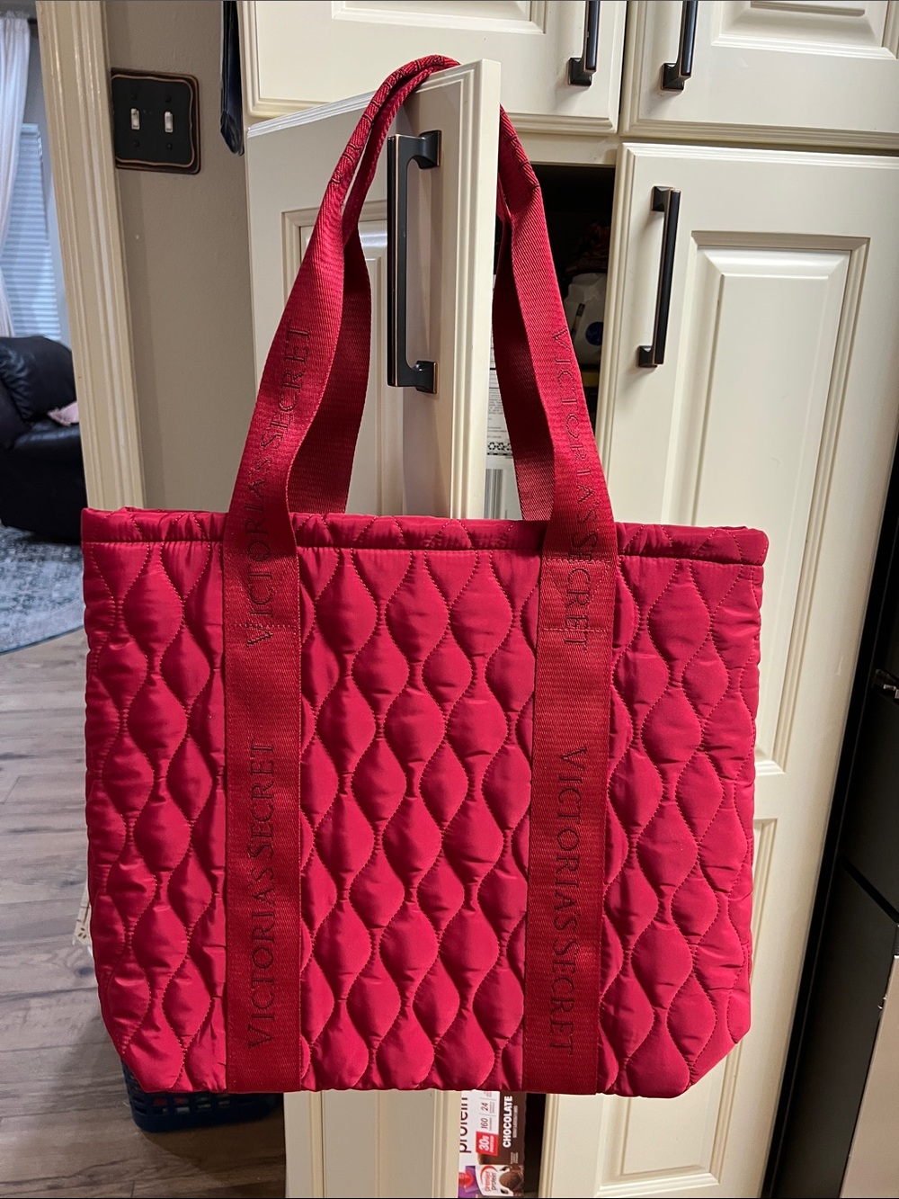 Victoria's Secret Quilted Hot Red Tote